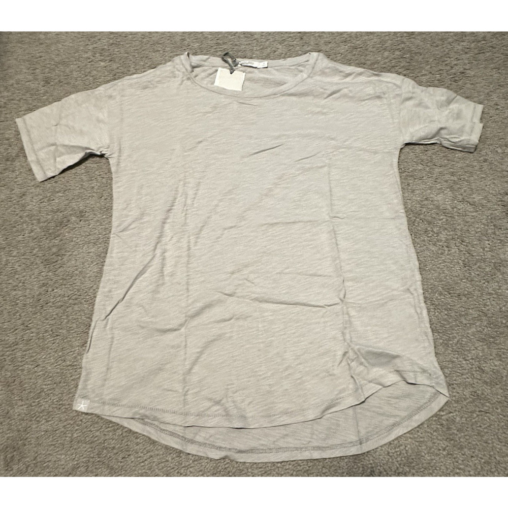 Barefoot Dreams Malibu Slub Jersey Dropped Shoulder Tee Mist Gray QVWM1144 S